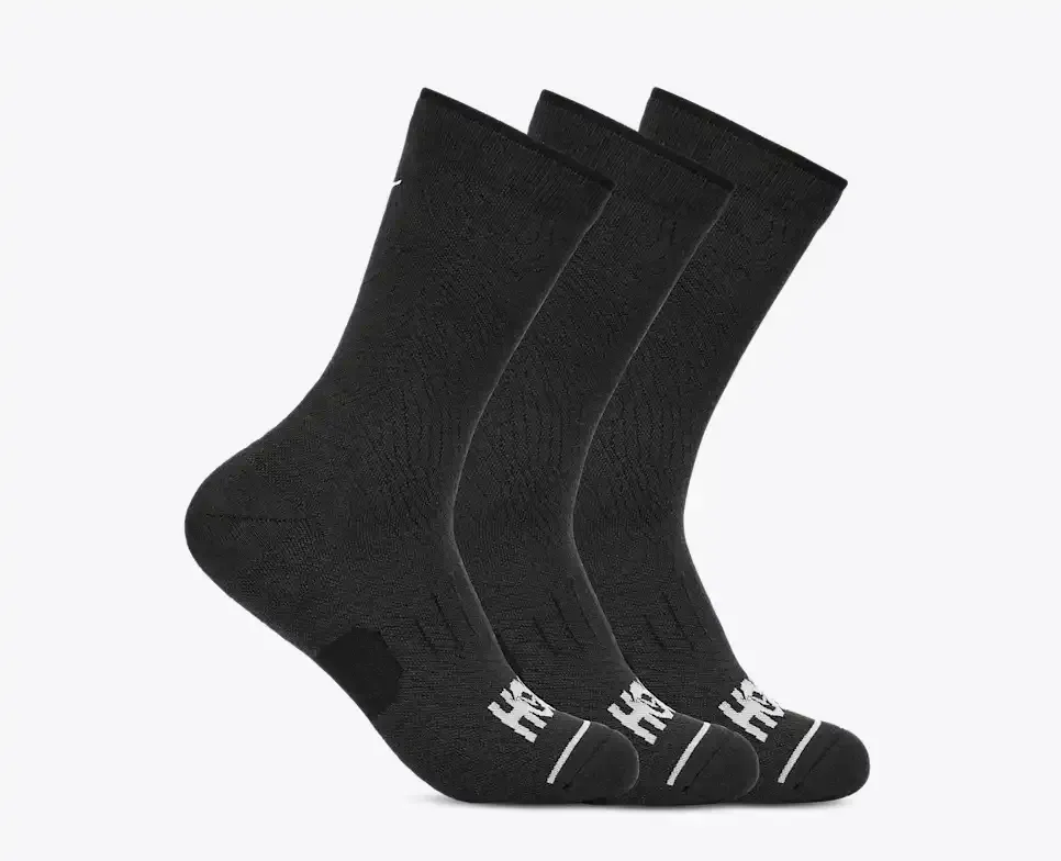 HOKA Crew Run Sock 3-Pack Black/Black/Black