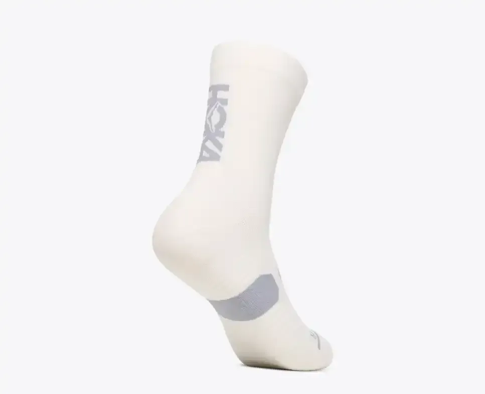 HOKA Graphic Crew Run Sock White
