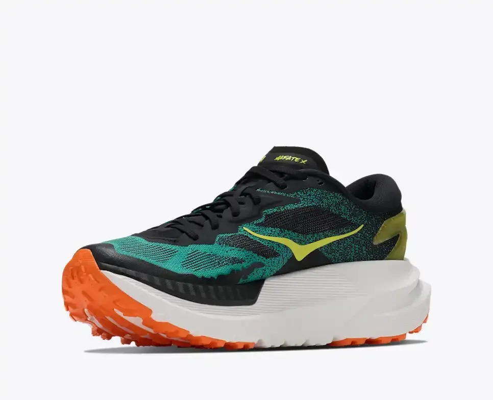 HOKA Mafate X Black Electric Aqua