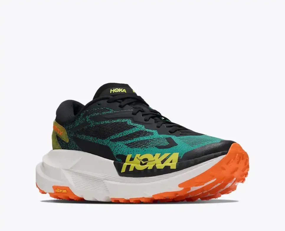 HOKA Mafate X Black Electric Aqua