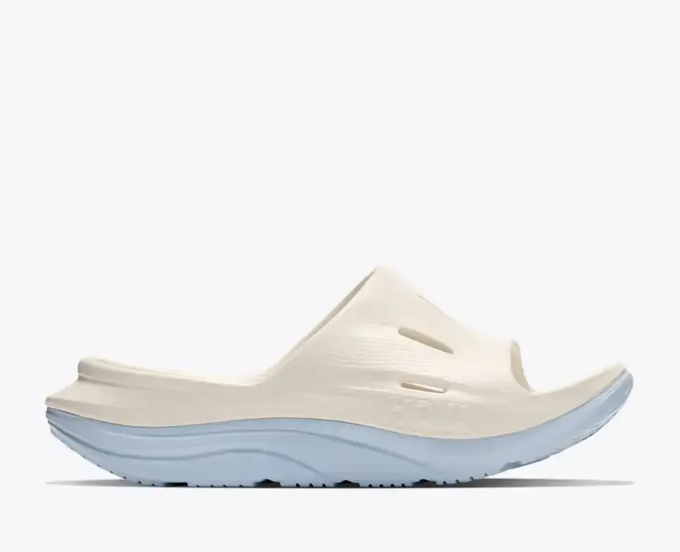 HOKA ORA Recovery Slide 3 Alabaster Ambient Blue