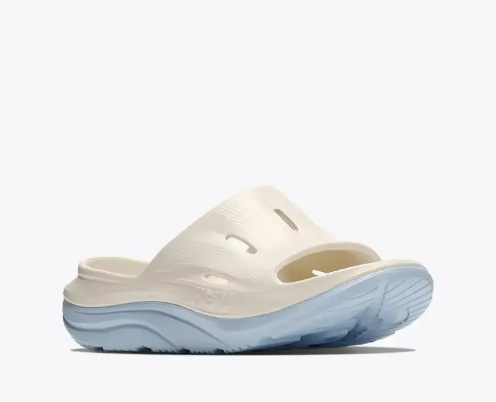 HOKA ORA Recovery Slide 3 Alabaster Ambient Blue