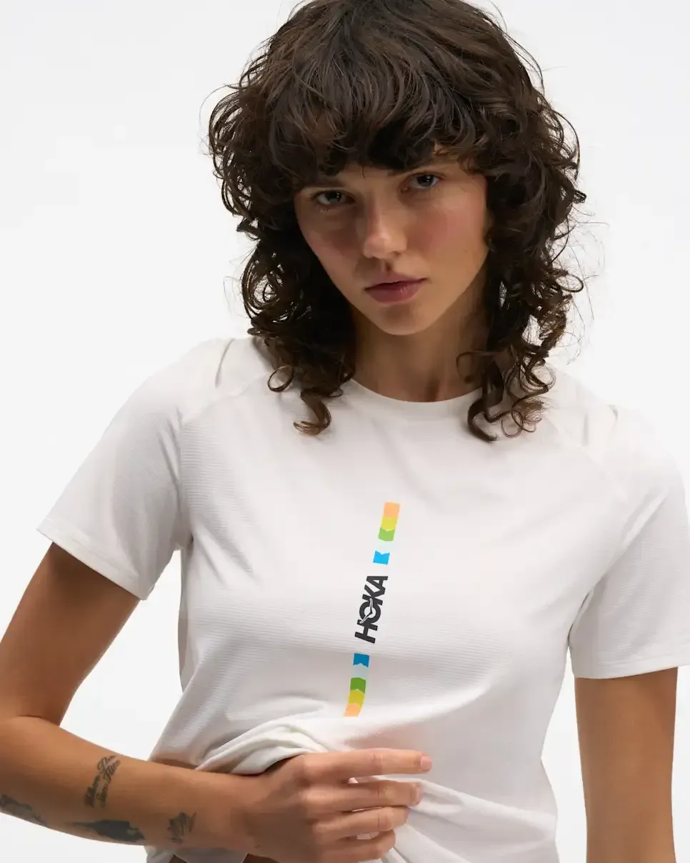 HOKA EveryRun Short Sleeve White Multi (Women's)