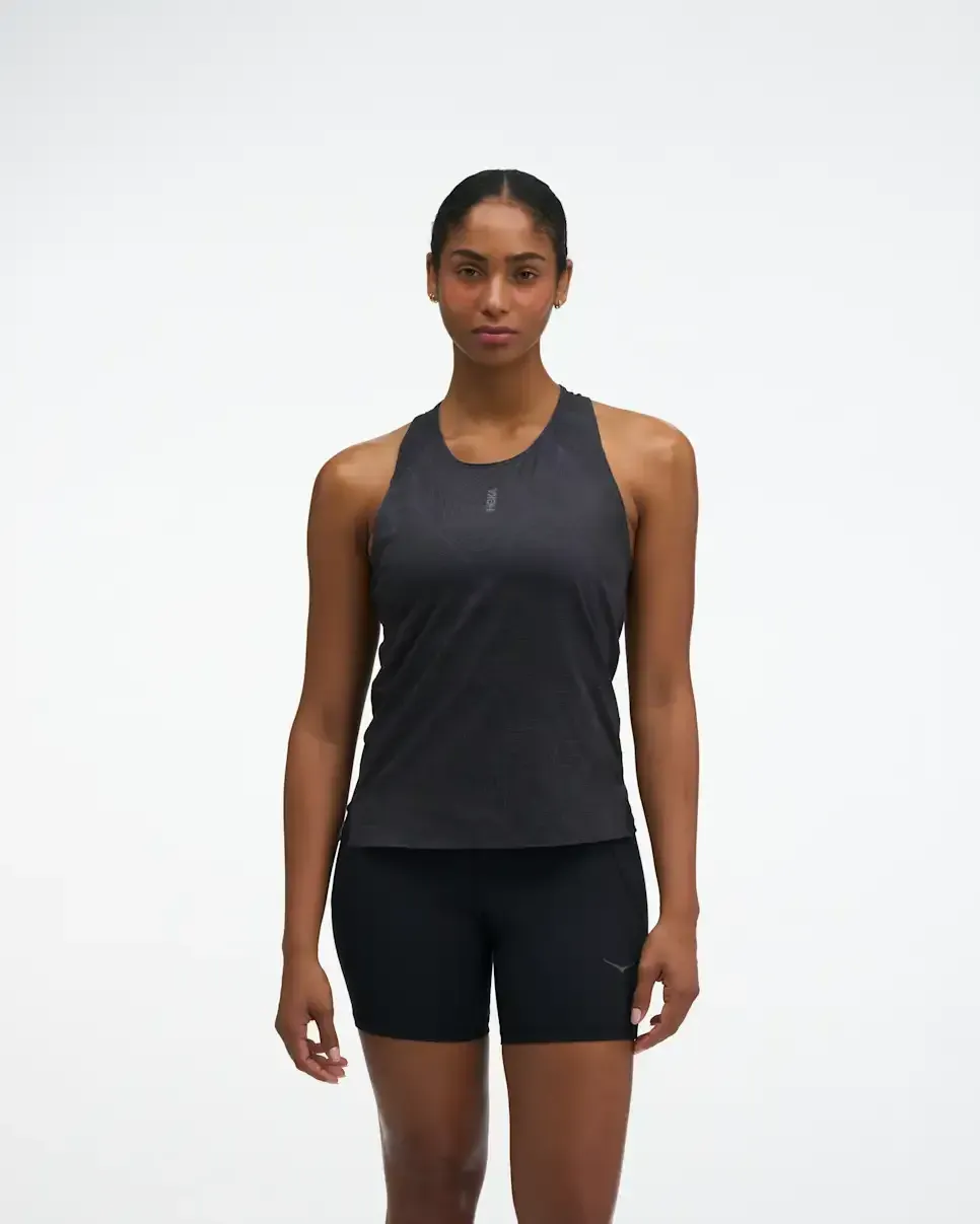 HOKA EveryRun Tank Black Squid Ink Prt (Women's)